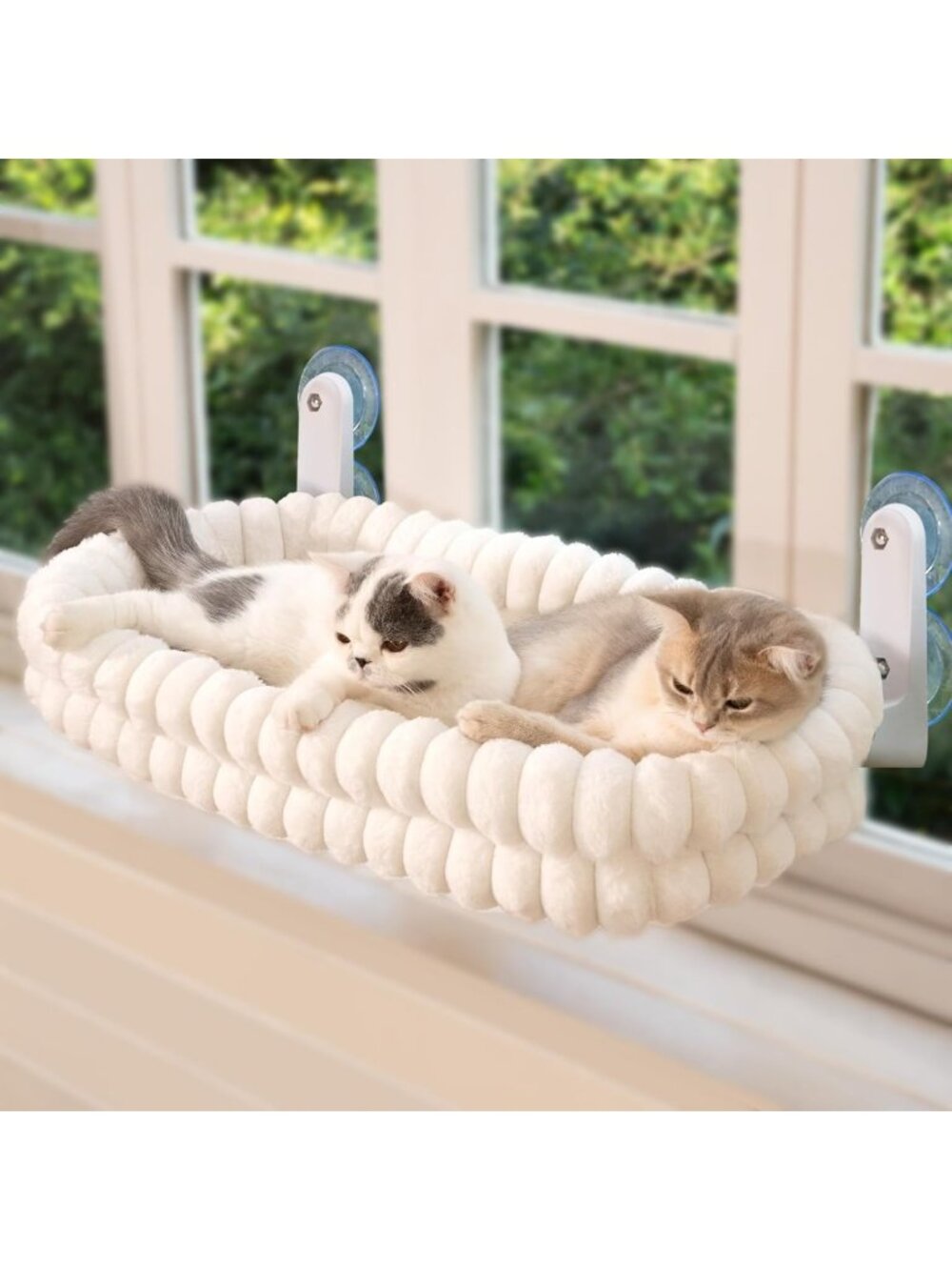 Cozy Cloud Cat Window Perch Hammock Bed for Indoor Cats - Foldable